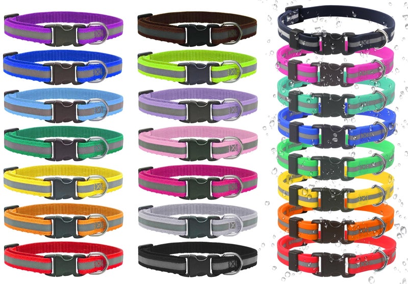 YOY 8pcs PVC Anti-Odor Waterproof Puppy Whelping ID Collars + 14pcs Soft Nylon Litter Collars, Reflective Stripe Baby Dog ID Bands Pet Identification for Newborn Pets Cats Kitten, Set of 22 - Image 1